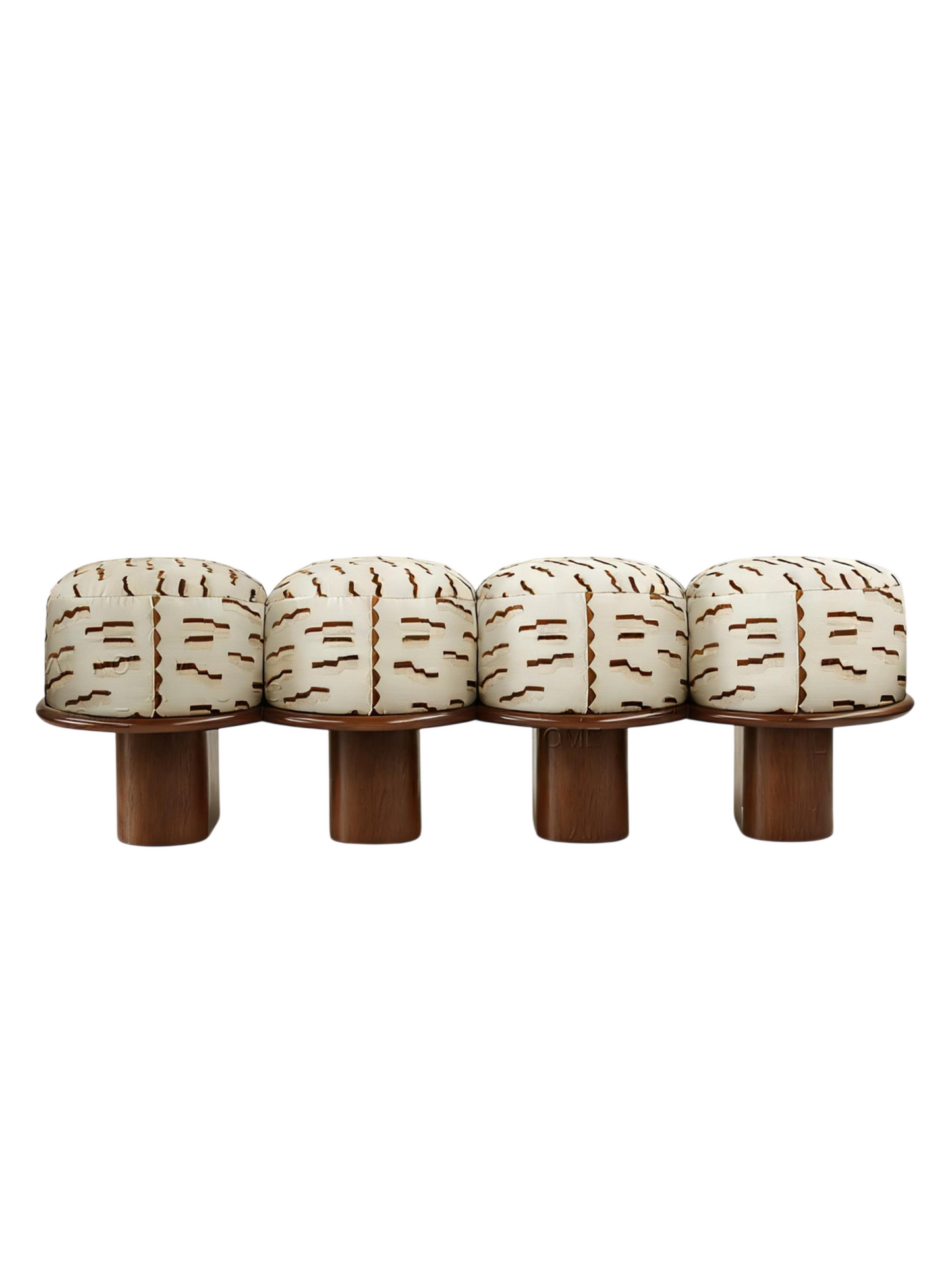 Ivory Upholstered Bench with Solid Ash Wood Frame